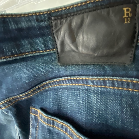 R13 Boy Skinny Mid Rise Dark Wash Jeans - 24 - Picture 9 of 13